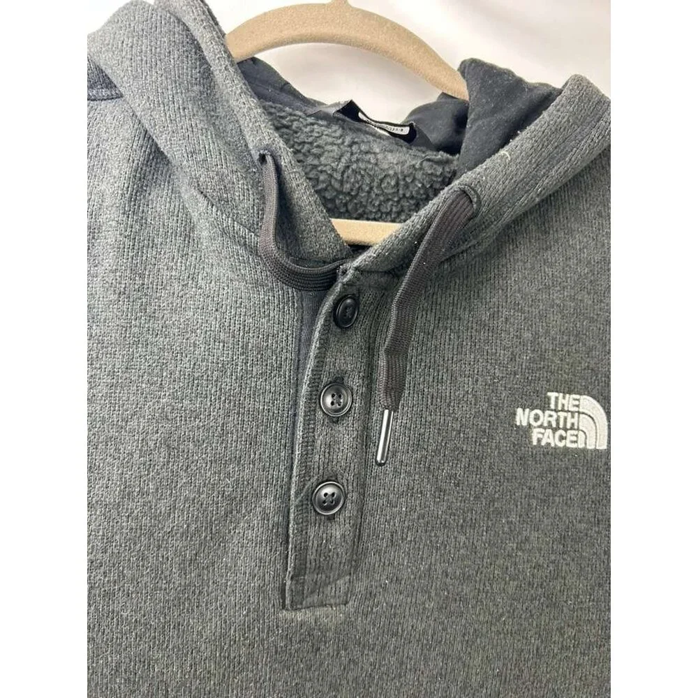 The North Face Men's XXL Hoodie 1/4 Button Sweatshirt Charcoal Gray